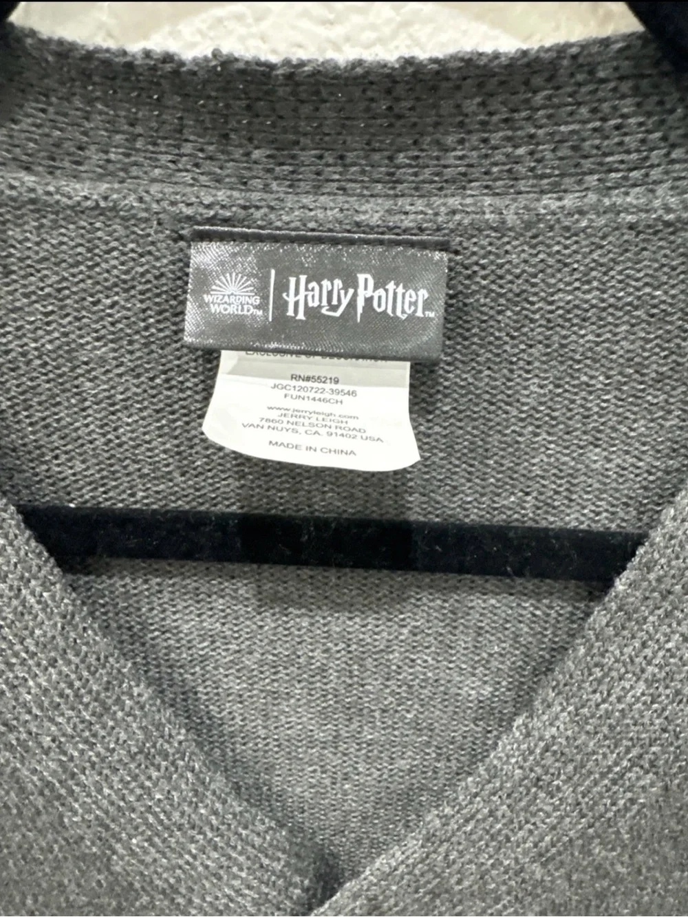 Wizarding World Harry Potter Gryffindor Cardigan Gray Kids Child Large